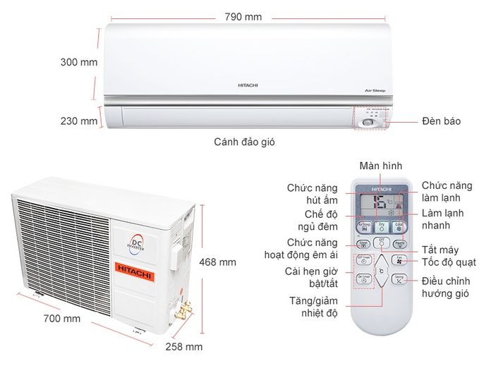 Máy lạnh cũ Hitachi 1HP nội địa
